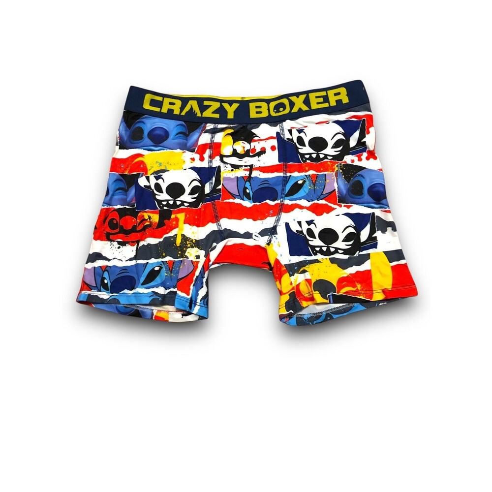 Crazy Boxer Disney Lilo & Stitch "Baggage Strip Tag" Men's Boxer Briefs - Large